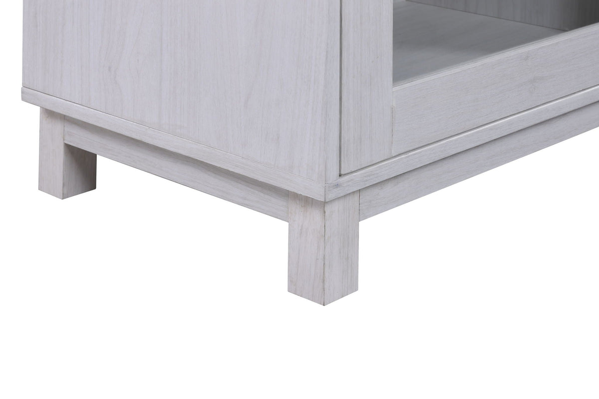 White Walnut Fireplace TV Stand Console with Integrated Heater - 70 Inch