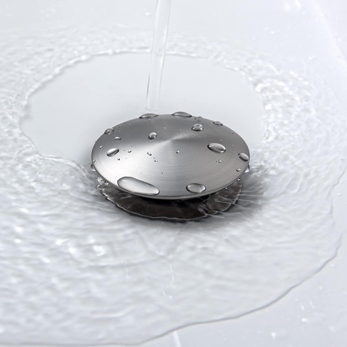 Stainless Steel Bathroom Sink Drain Without Overflow with Pop-Up Stopper