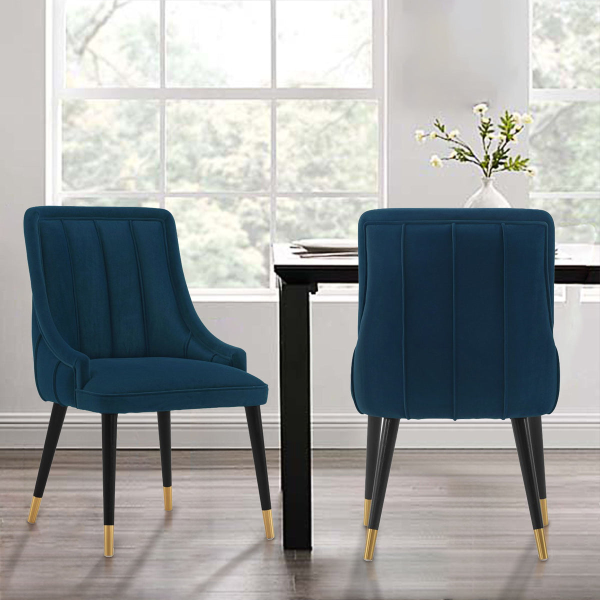 Eda Dining Chair with Stitched Upholstery - Multiple Colors