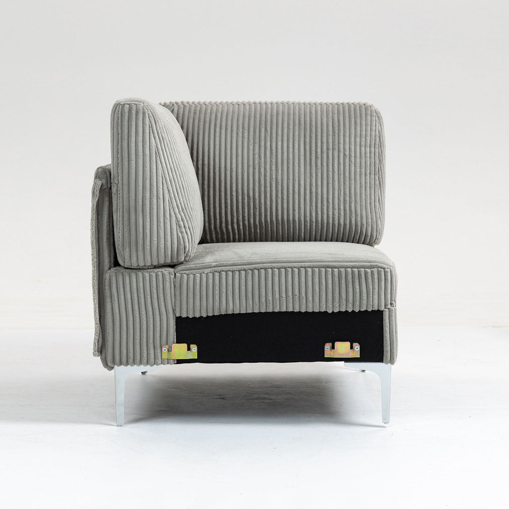 Modular Sectional Sofa Corner Seat with Versatile Configuration - Gray or Beige
