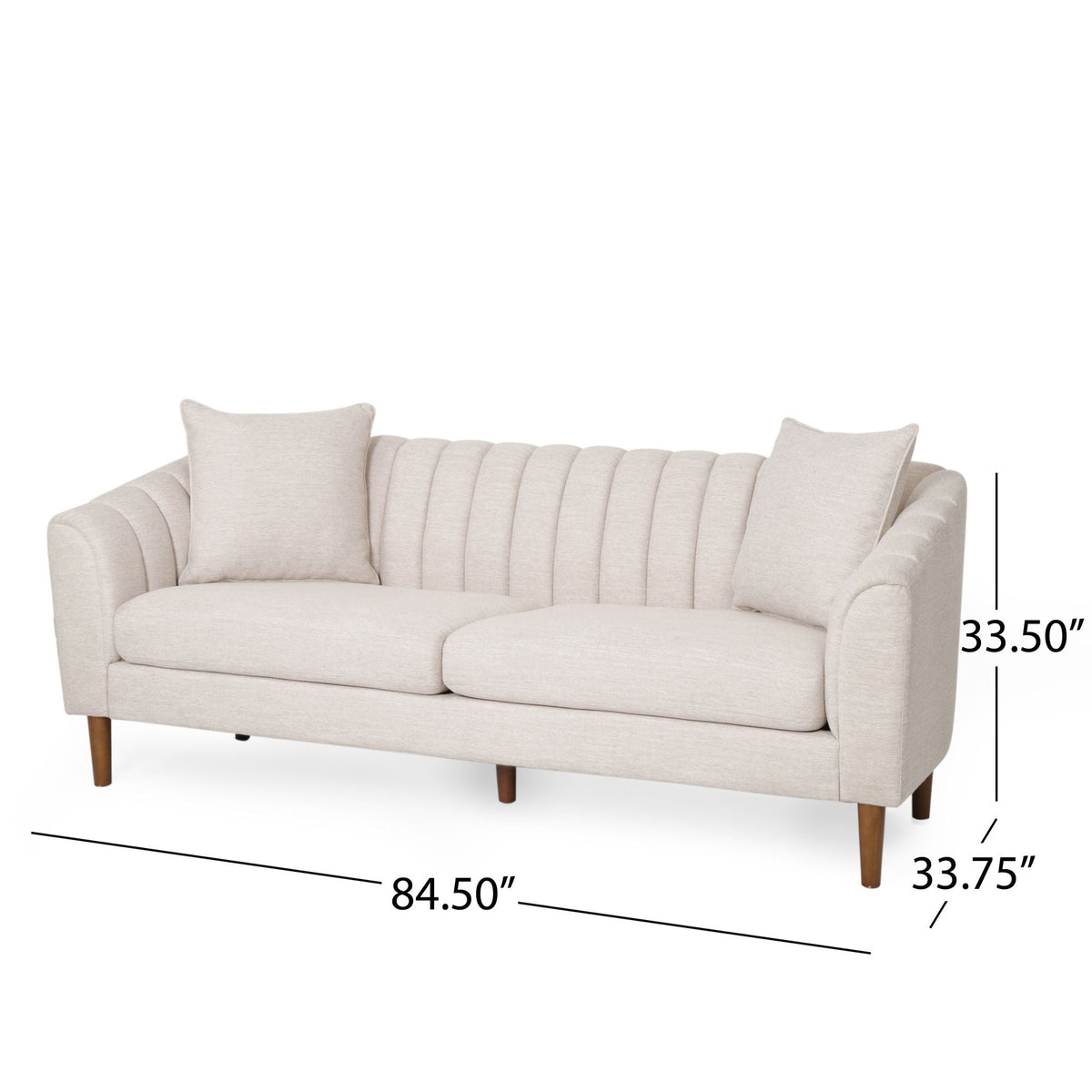 Contemporary 3 Seater Sofa with Button Tufted Accents - Dark Green or Beige