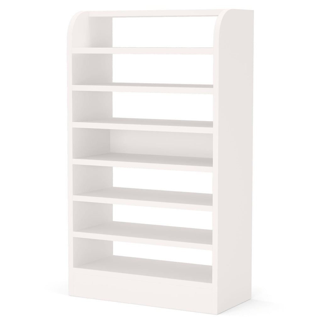 8 Tier Tall Shoe Rack with Ventilated Design - White