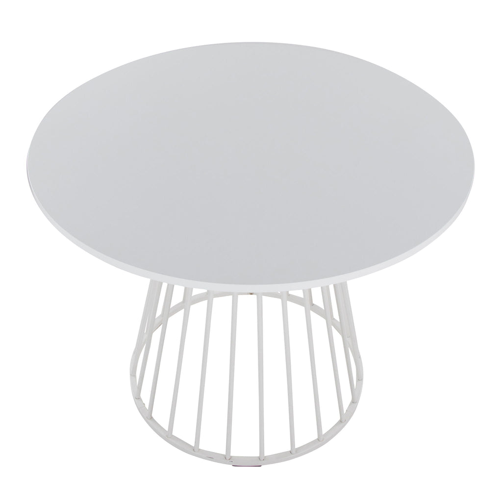 Contemporary Dining Table with Metal Base - Black, White, or Dark Brown