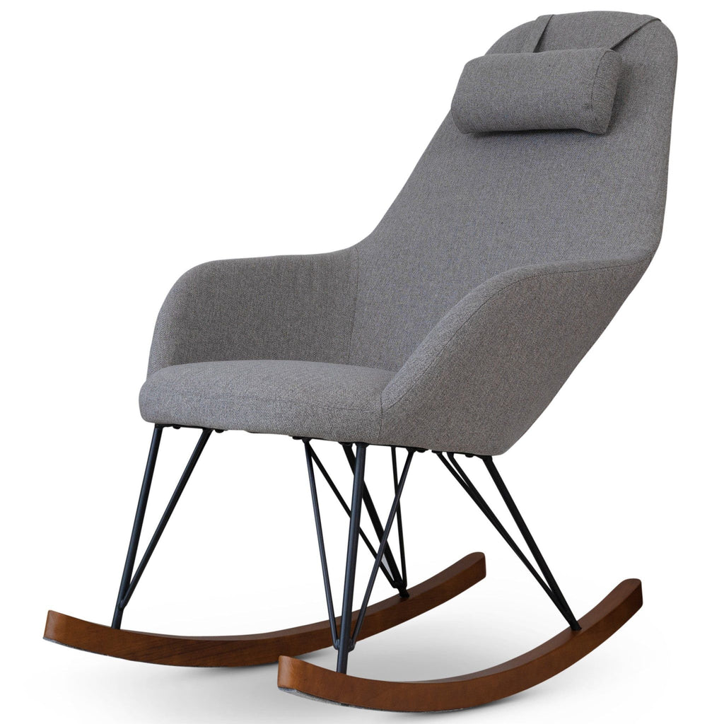 Mid-Century Modern Rocker Chair with High Density Foam - Dark Green or Dark Gray