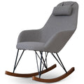 Mid-Century Modern Rocker Chair with High Density Foam - Dark Green or Dark Gray