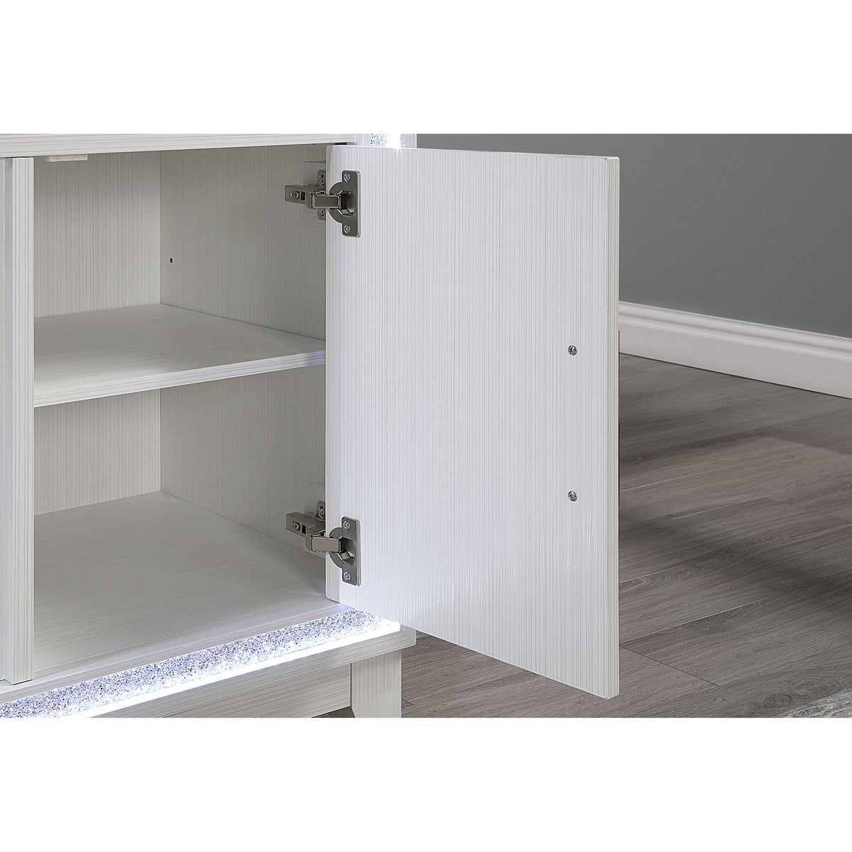 Fireplace TV Stand with Adjustable Temperature and LED Options - Dark Gray or White