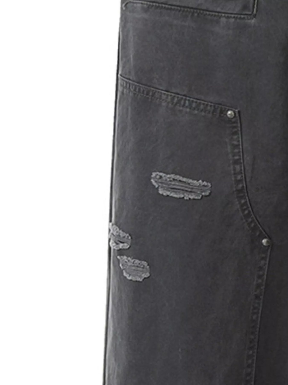 Men's Distressed Wide-Leg Pants