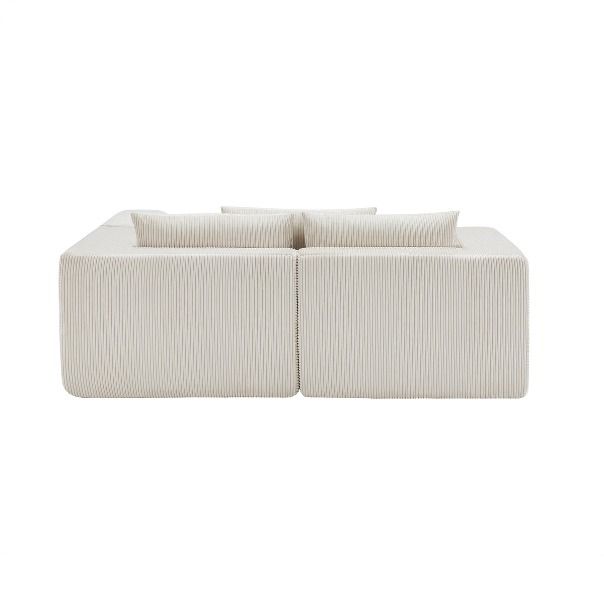 107" Compressed Sectional Sofa with High-Density Cushions - Beige
