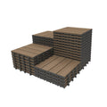 HDPE Interlocking Deck Tiles with All-Weather Durability - Dark Brown or Dark Grey