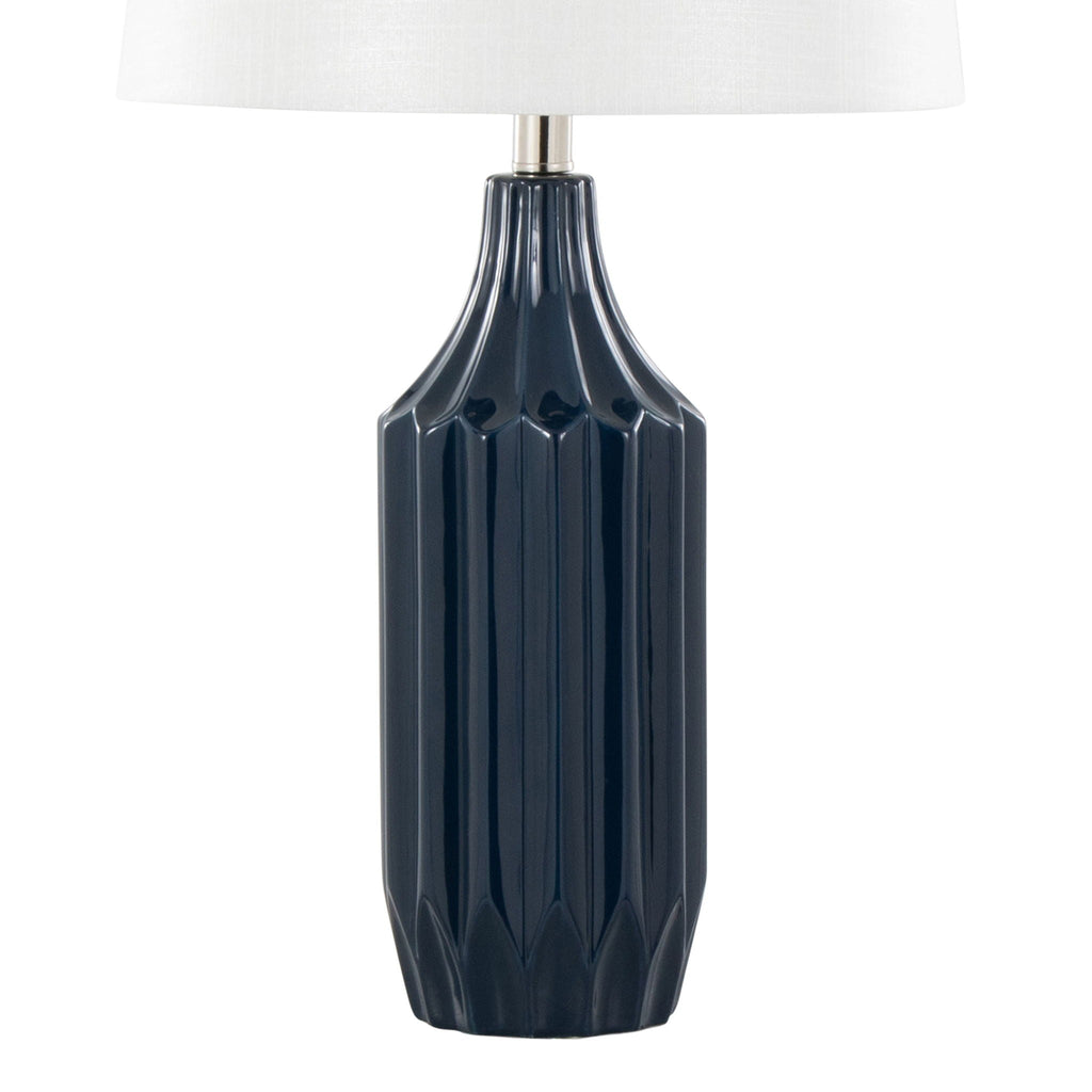 Contemporary Table Lamp with Ceramic Base - Blue