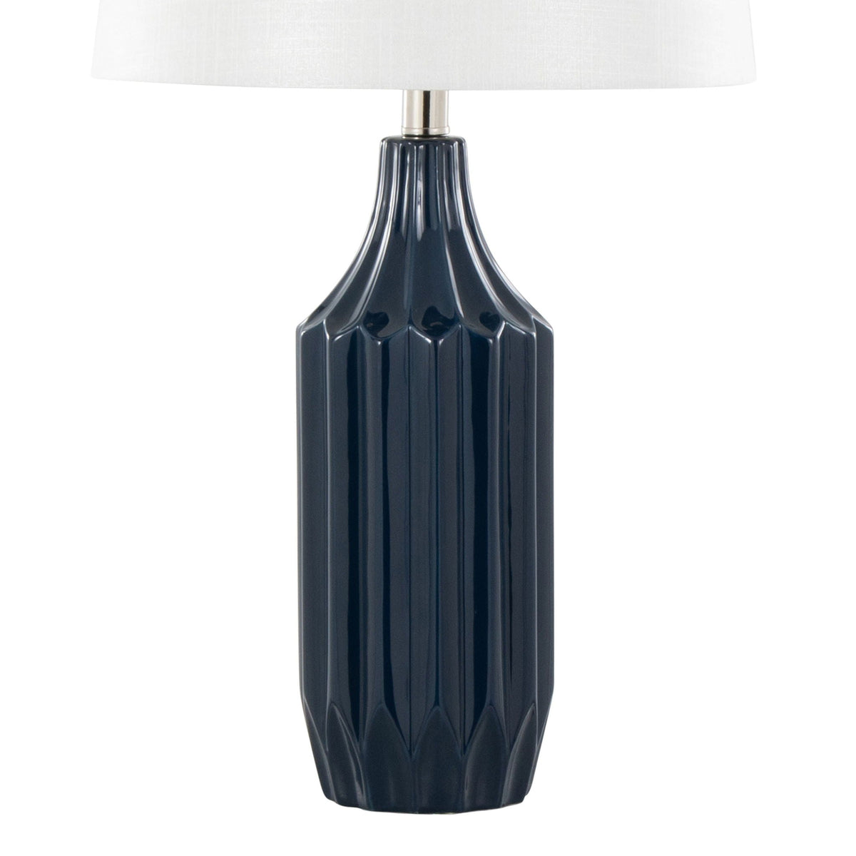 Contemporary Table Lamp with Ceramic Base - Blue