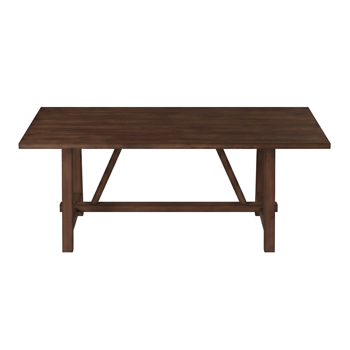 Farmhouse Style Dark Dining Table with Trestle Design - Dark Finish
