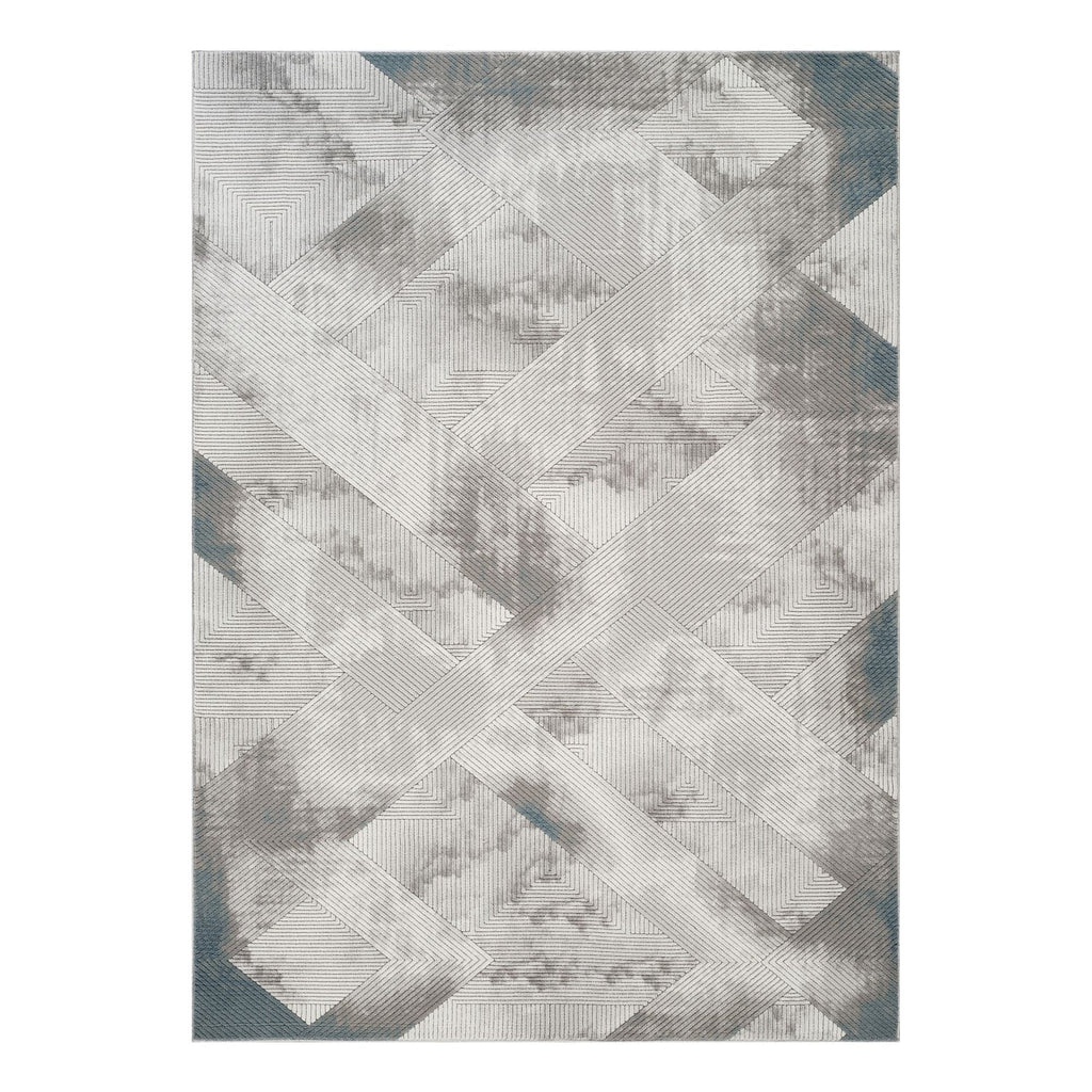 Geometrix Contemporary Area Rug with 3D Effect - Gray