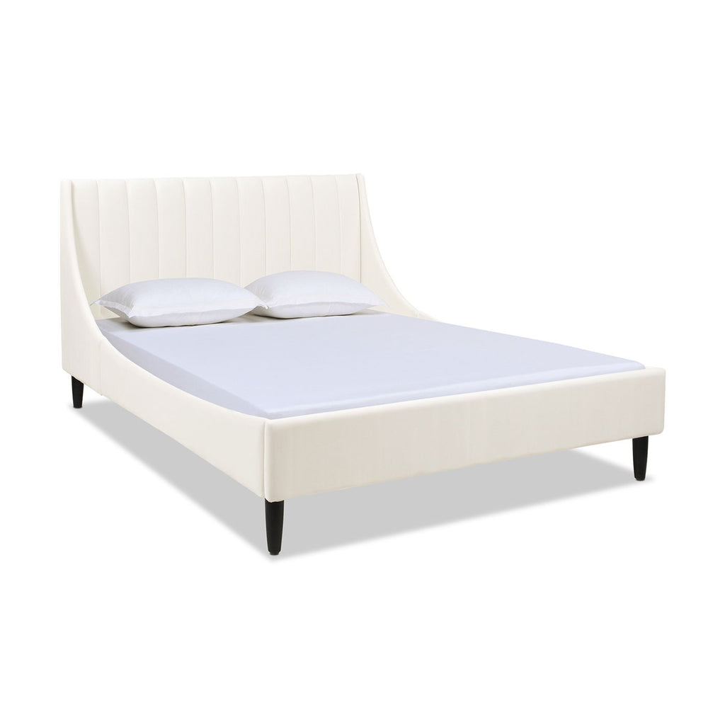 Vertical Tufted Modern Headboard Platform Bed Set with Upholstered Finish - Multiple Colors