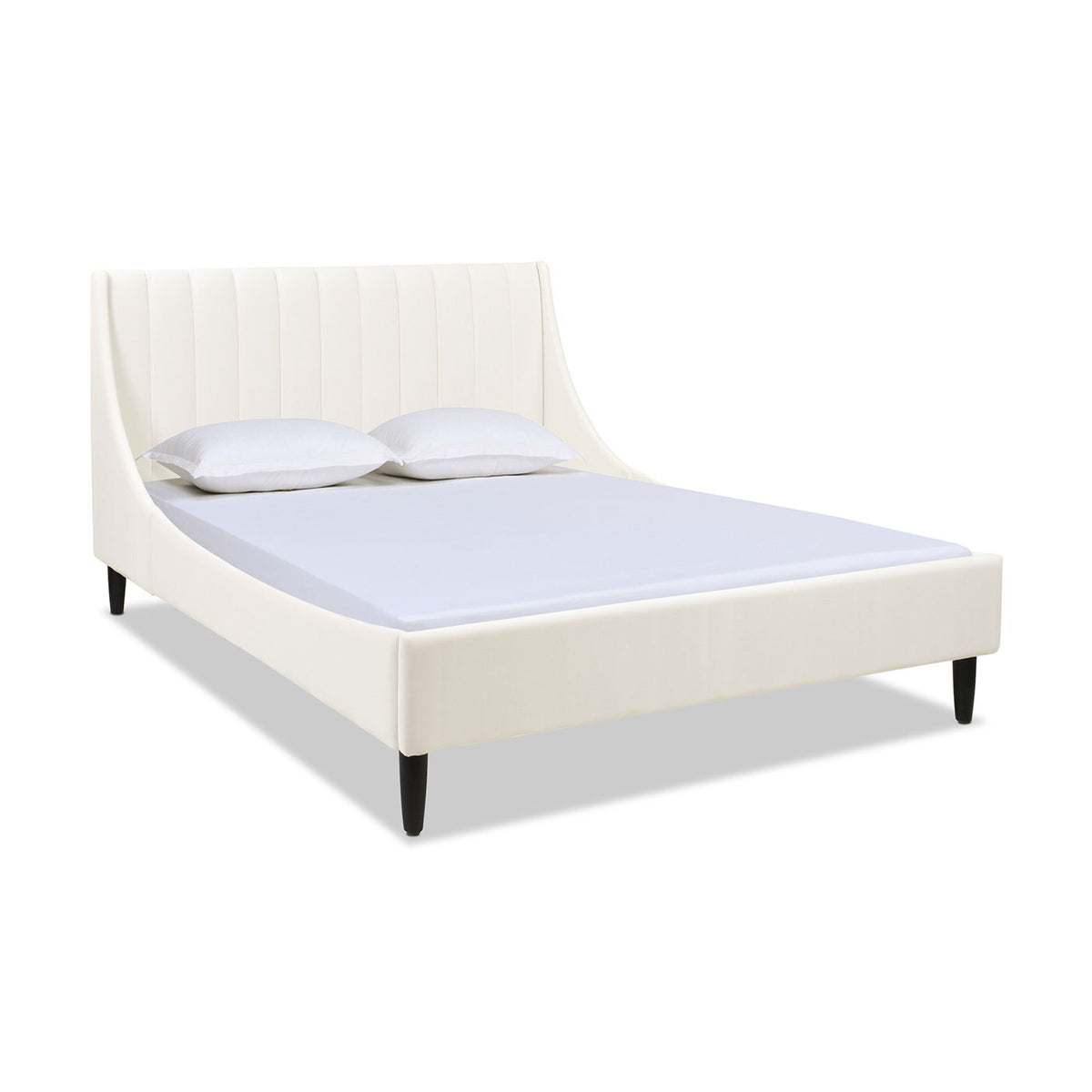 Vertical Tufted Modern Headboard Platform Bed Set with Upholstered Finish - Multiple Colors