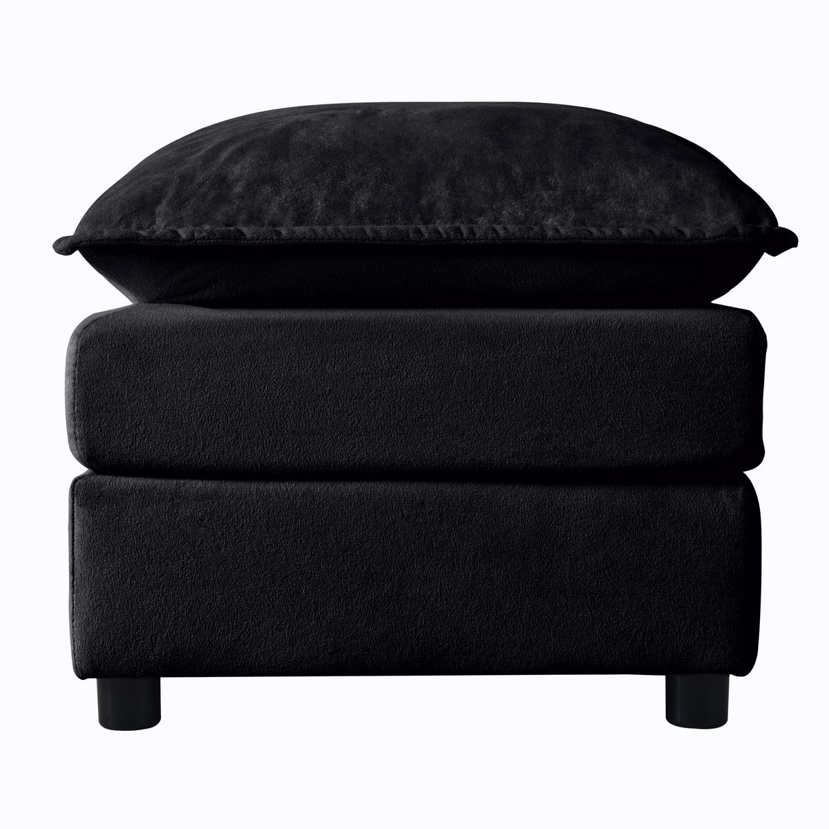 Luxury Chenille Ottoman with Double-Layer Cushion - Chenille