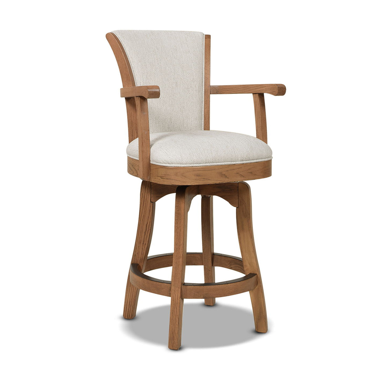 Swivel Counter Height Bar Stool with High Backrest and Solid Hardwood - Multiple Colors