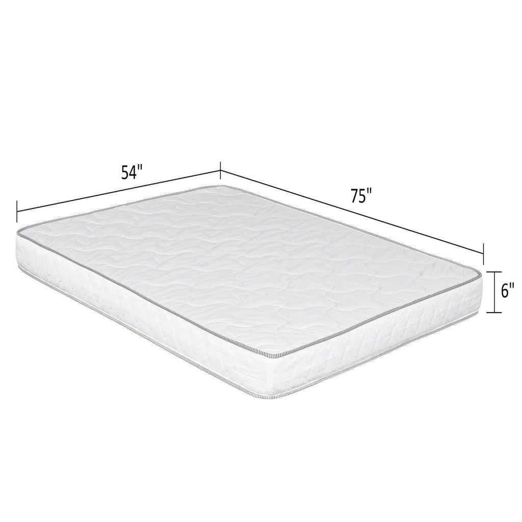 6-Inch Reversible Hybrid Mattress with Pressure Relief and Cooling Technology - White