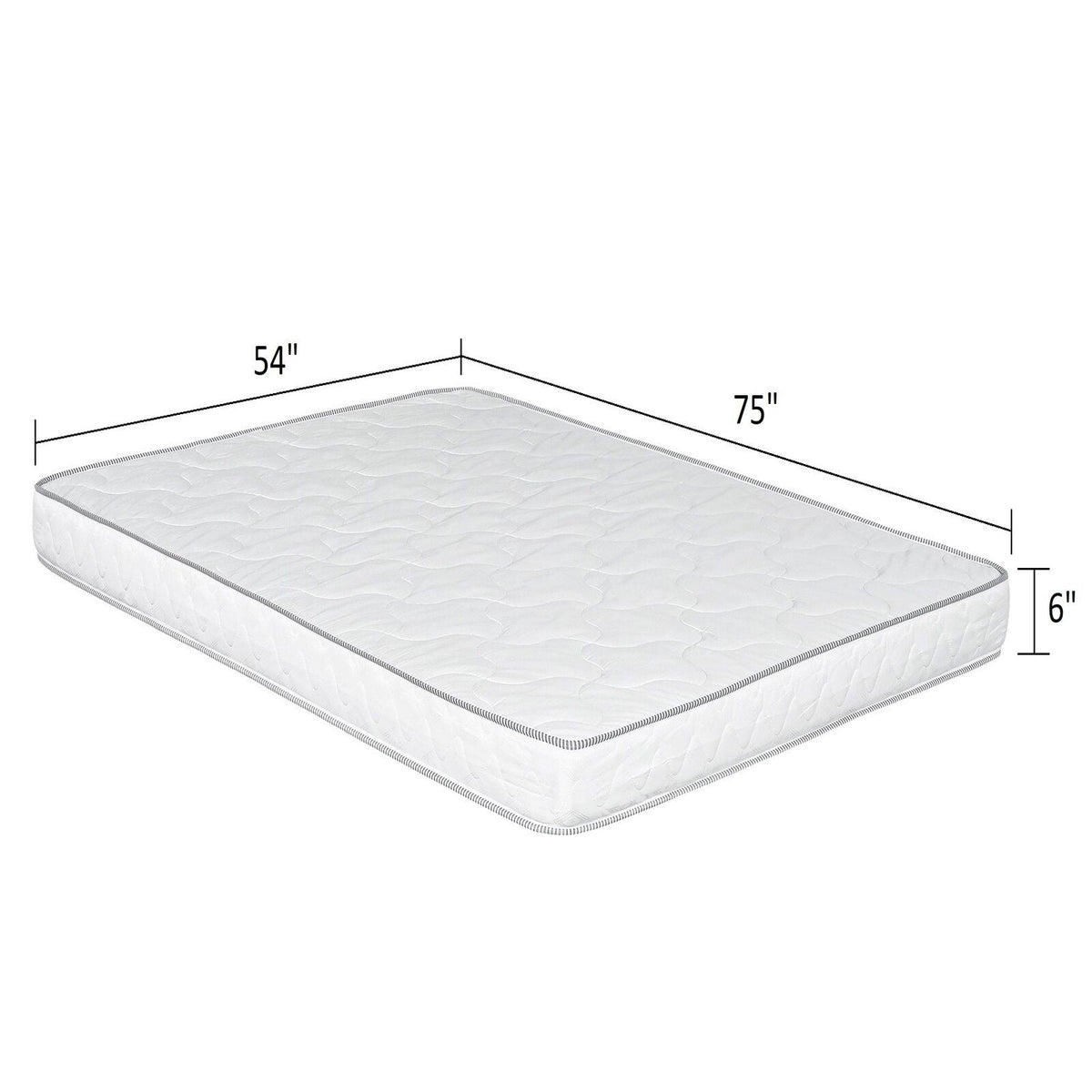 6-Inch Reversible Hybrid Mattress with Pressure Relief and Cooling Technology - White