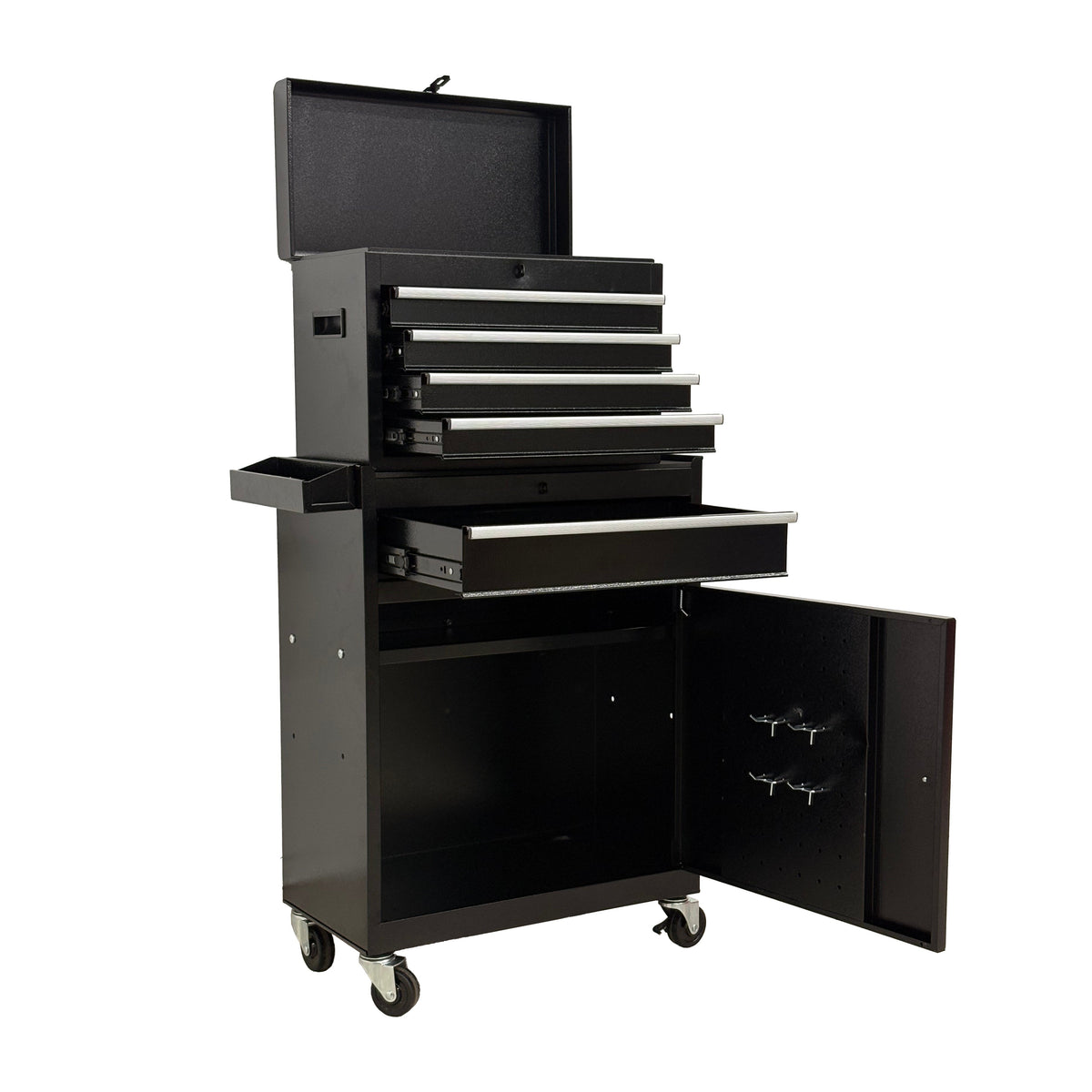 5-Drawer Rolling Tool Chest with Lockable Wheels - Black