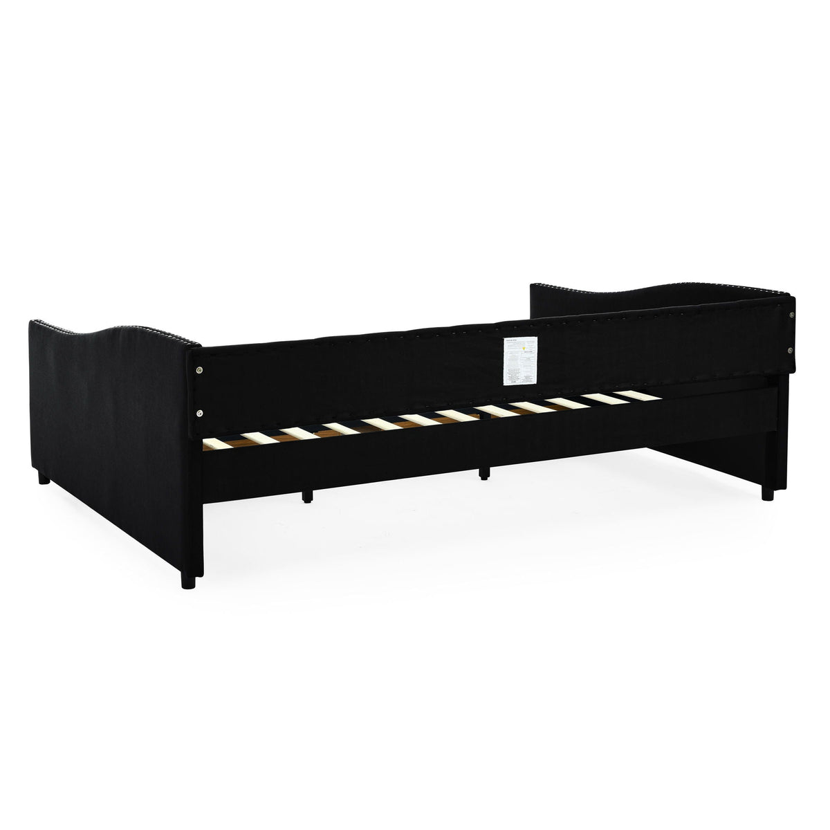 Upholstered Tufted Daybed with 2 Drawers and Waved Arms - Multiple Colors