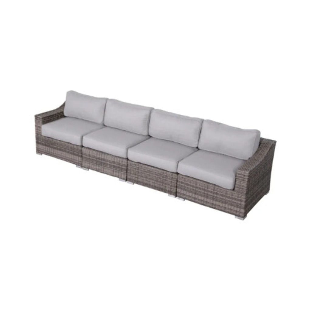 Outdoor Rattan Wicker Sectional Seating Group with Cushions – Gray or Dark Brown
