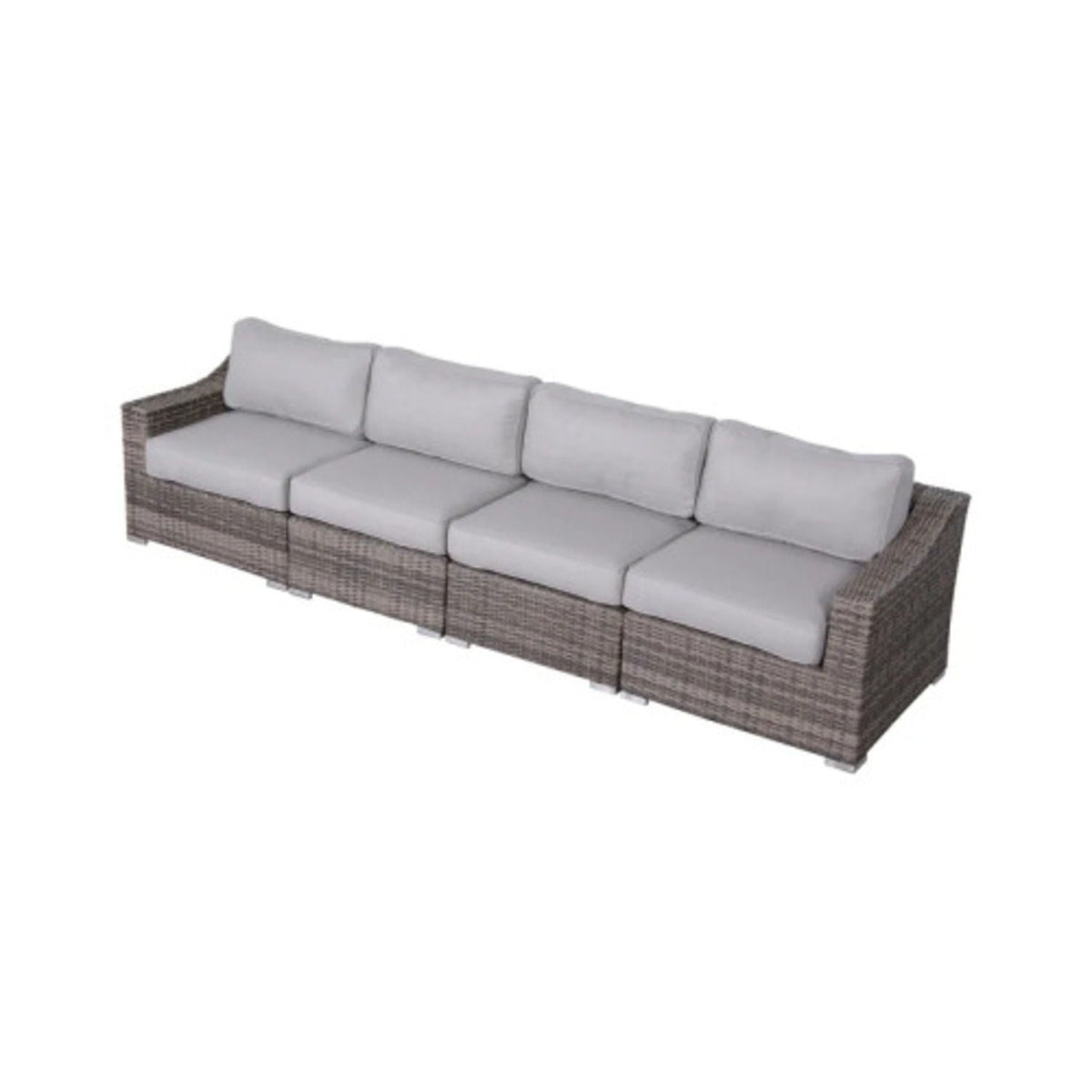 Outdoor Rattan Wicker Sectional Seating Group with Cushions – Gray or Dark Brown