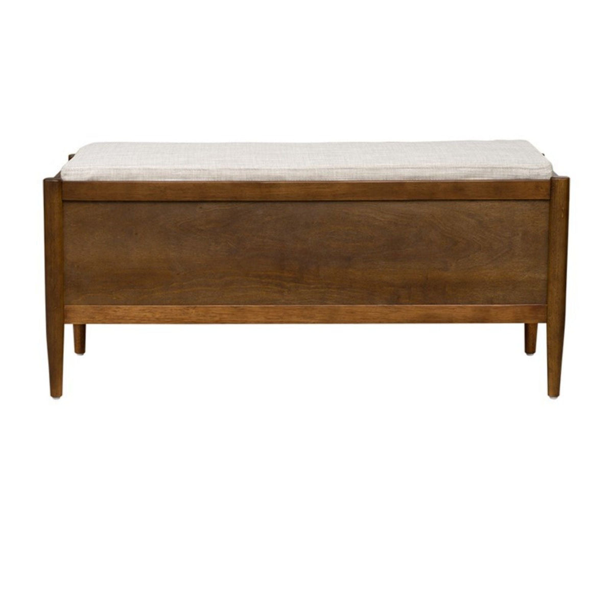 Accent Bench With Storage and Upholstered Cushion - Walnut Brown