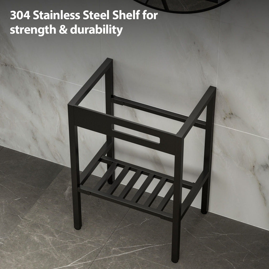 Console Sink With 304 Legs, Wall Mounted Design - White / Black