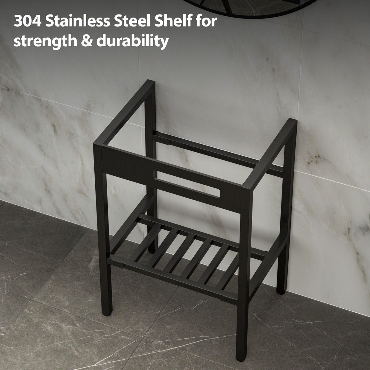 Console Sink With 304 Legs, Wall Mounted Design - White / Black