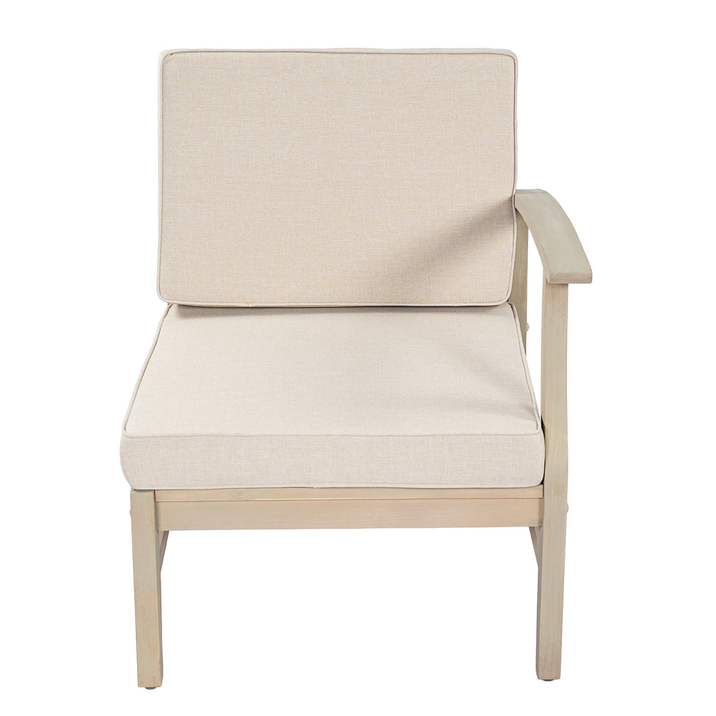 Perla 3 Seater Sofa and Table Set with Acacia Wood - Outdoor