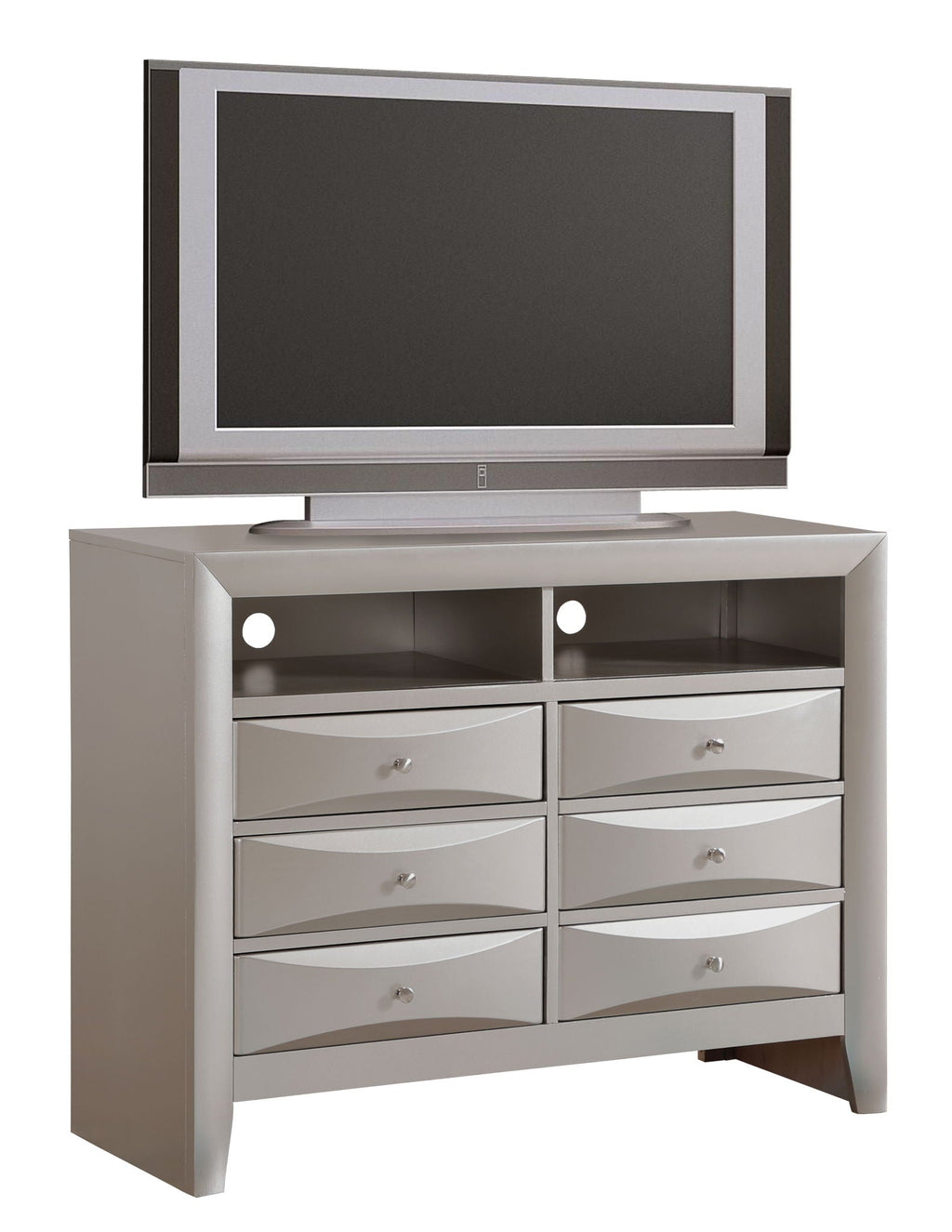 Media Chest with Modern Beveled Drawer Fronts - Multiple Colors