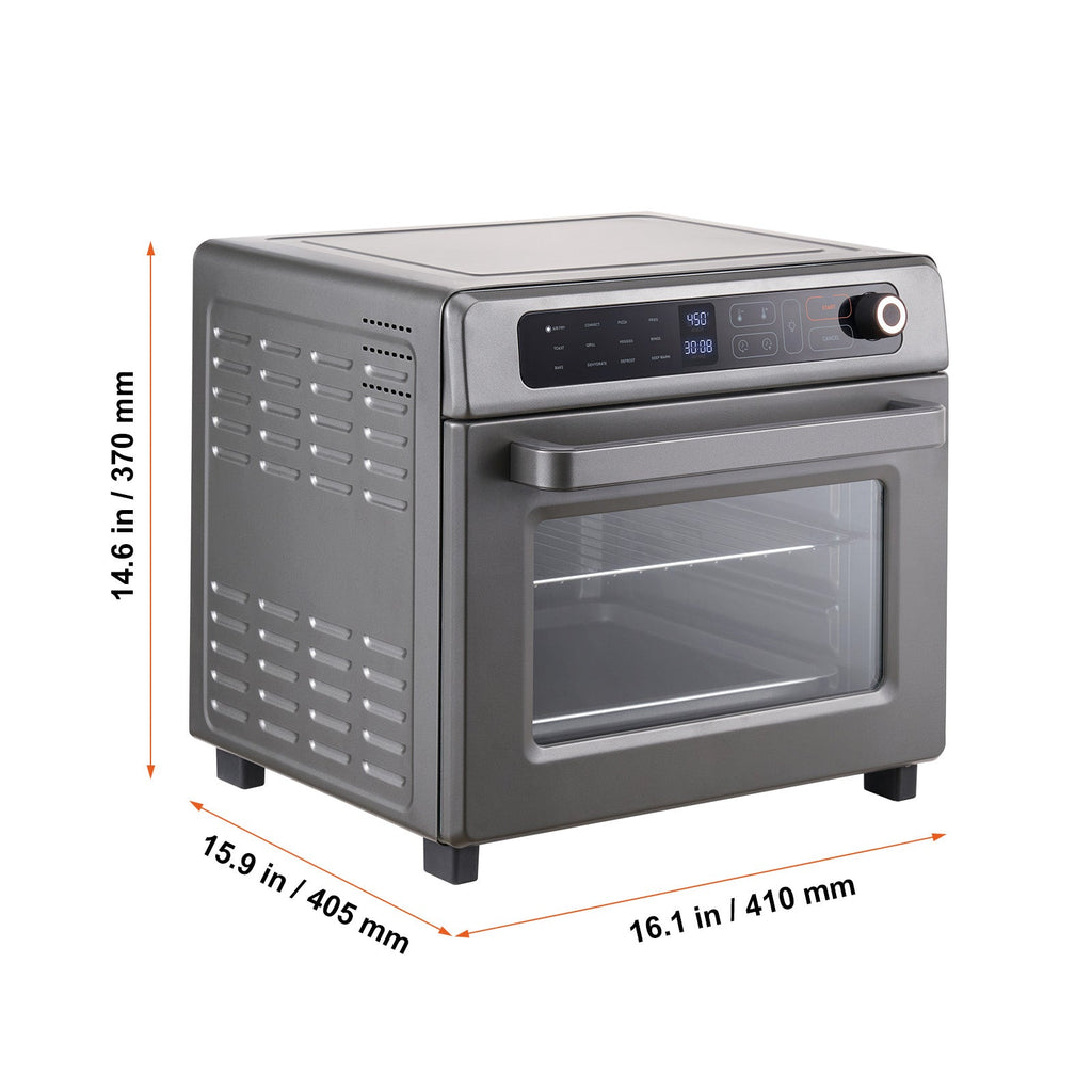 12-in-1 Air Fryer Toaster Oven with 25L Capacity - Stainless Steel Gray