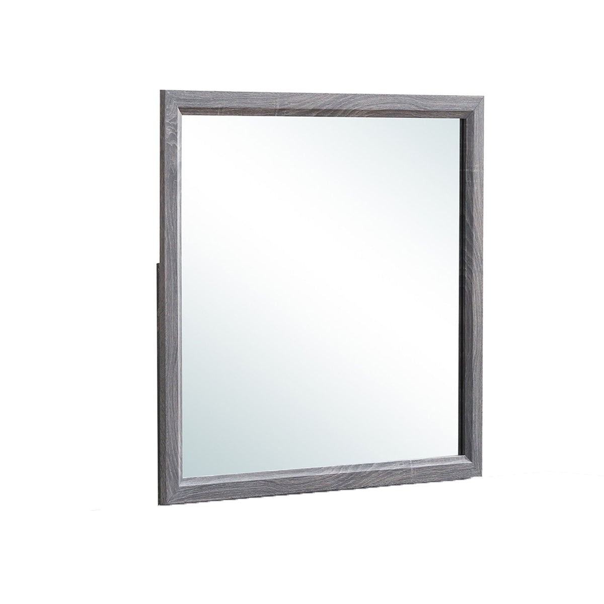 Mirage Mirror with Wood Trim - Dark Gray or White