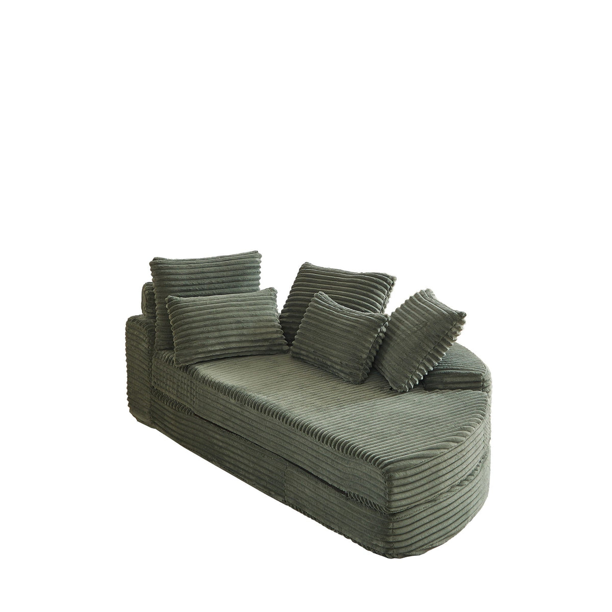 Semi Circular 2 In 1 Sofa Bed with Neck Pillow - Beige, Black, or Dark Green