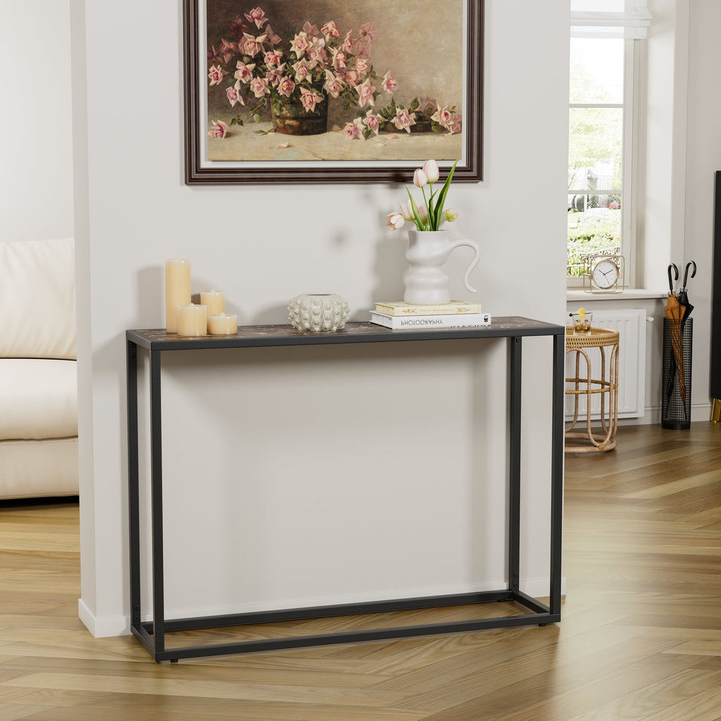 Narrow Console Table with Slim Profile - Solid Wood