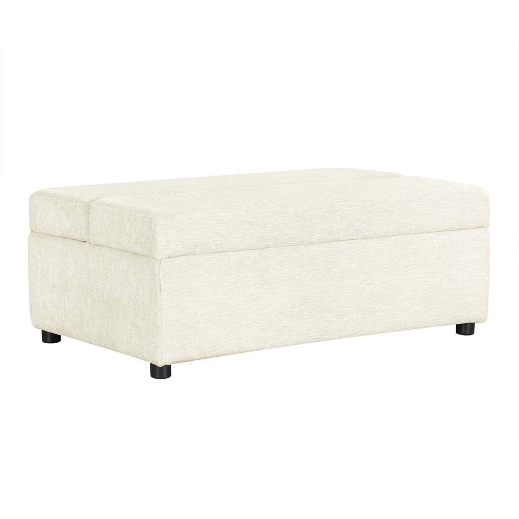 Twin Size Folding Ottoman Sleeper Bed with Mattress - Light Brown, Black, Dark Gray, White