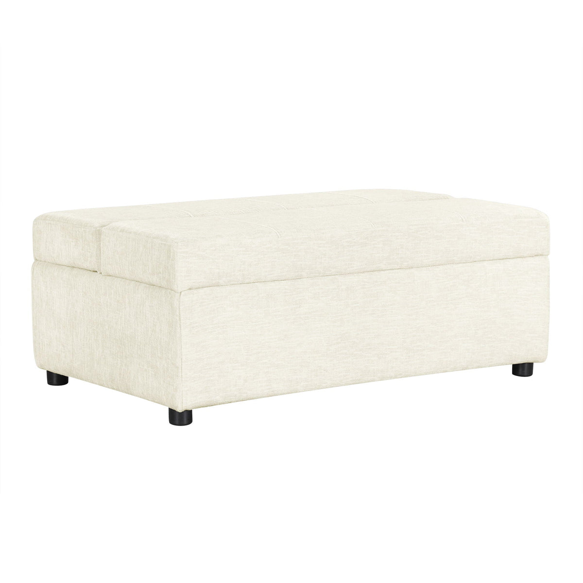 Twin Size Folding Ottoman Sleeper Bed with Mattress - Light Brown, Black, Dark Gray, White