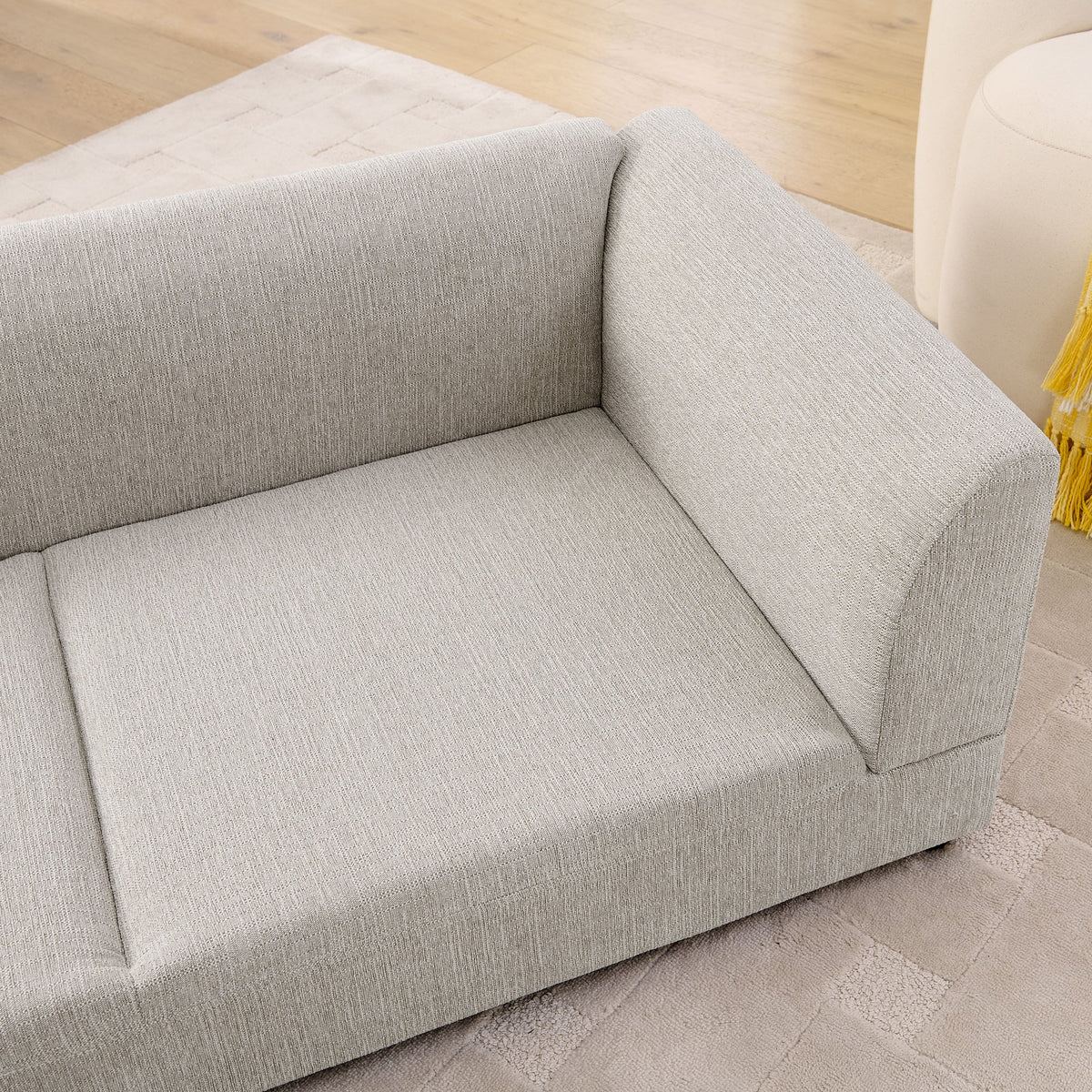 Oversized Pet Sofa for Medium/Large Dogs with Soft Cushion - Linen