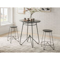 Nimai - 3 Piece Counter Height Table Set - Gray Oak & Sandy Gray