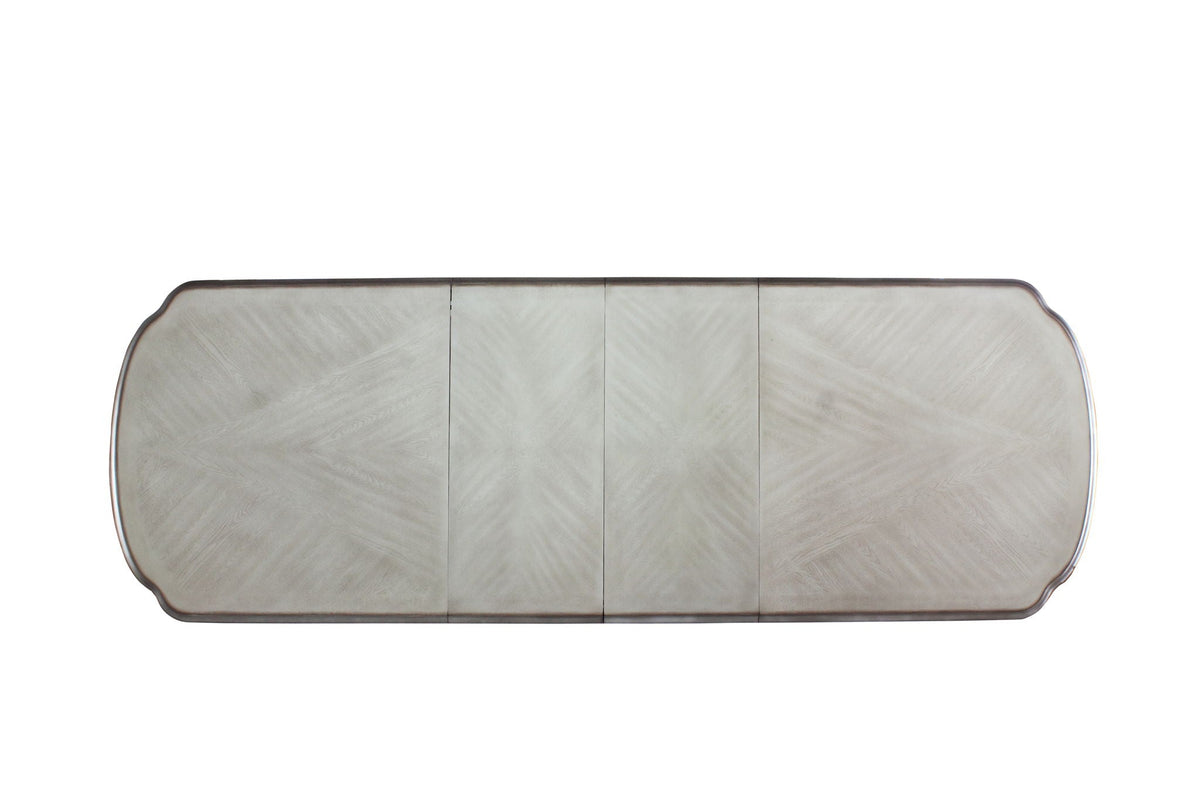 Dresden Elegant Dining Table with Wood Construction - Pearl Silver or Dark Brown