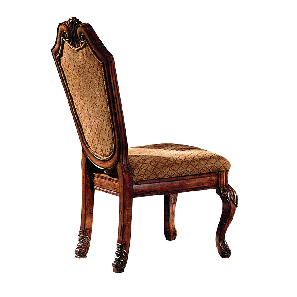 Chateau De Ville Side Chair Set of 2 with Fabric Seats - Brown / Cherry