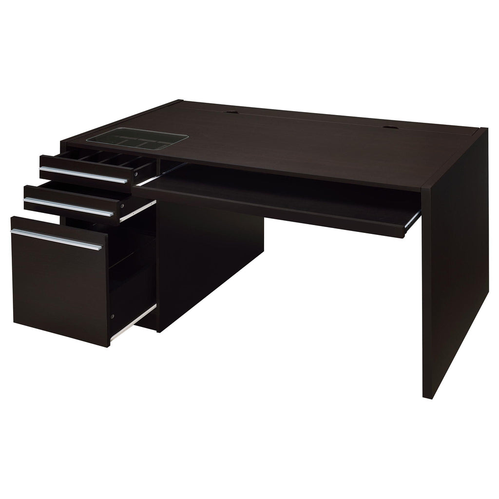 Halston 60-inch 3-drawer Office Computer Desk Cappuccino