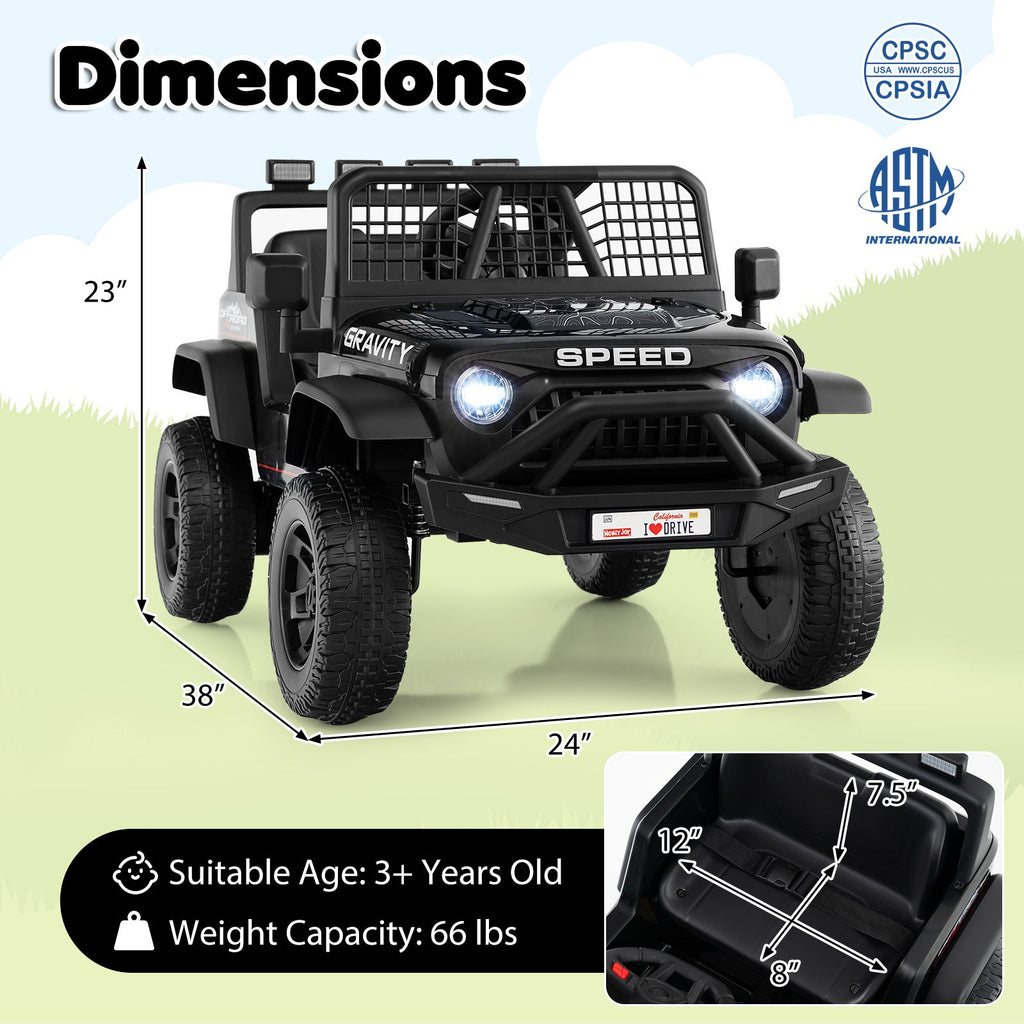 24V Ride On Car for Kids with Parent Remote Control and Music