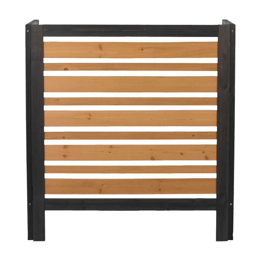 Outdoor Air Conditioner Fence Screen with Slatted Airflow - Light Brown