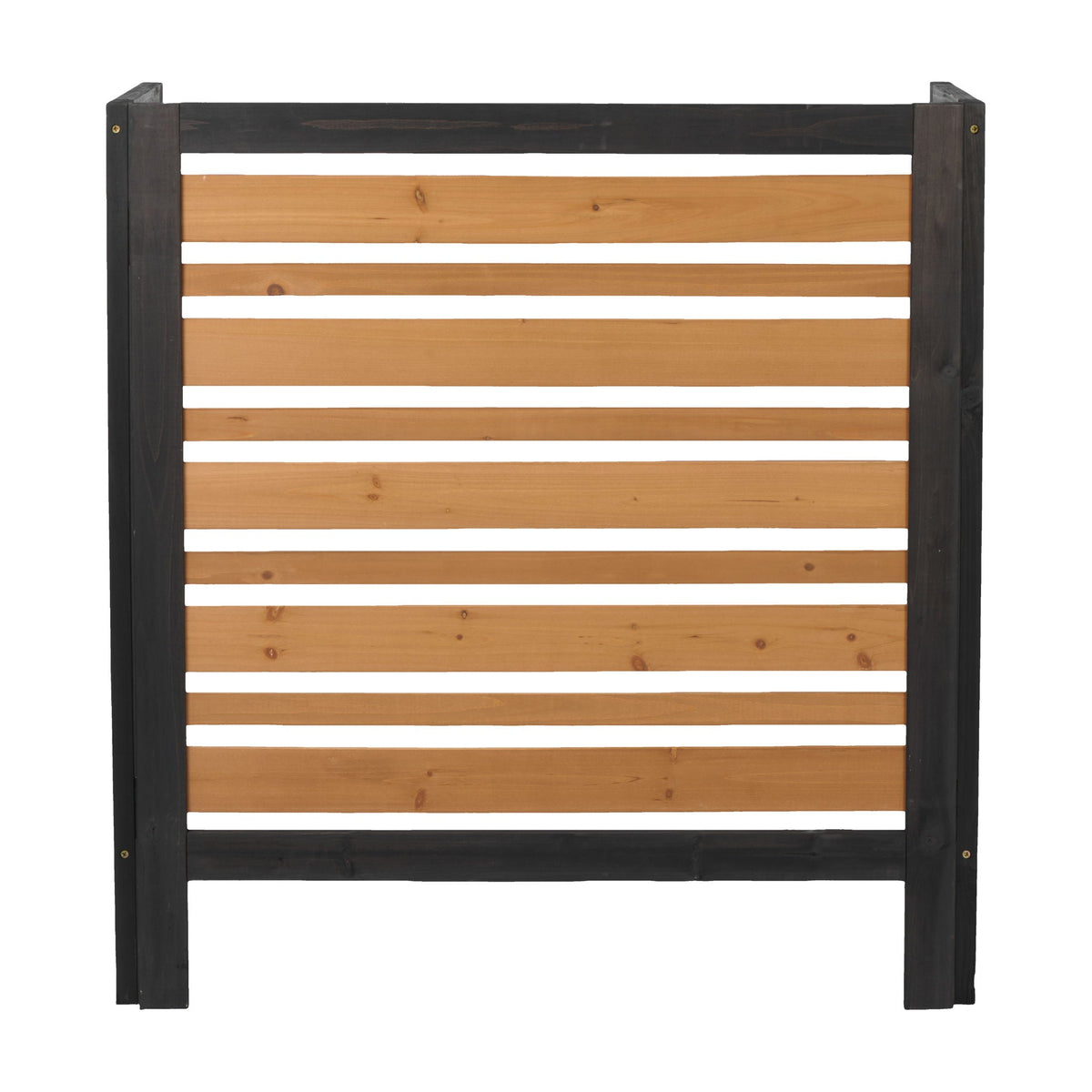 Outdoor Air Conditioner Fence Screen with Slatted Airflow - Light Brown