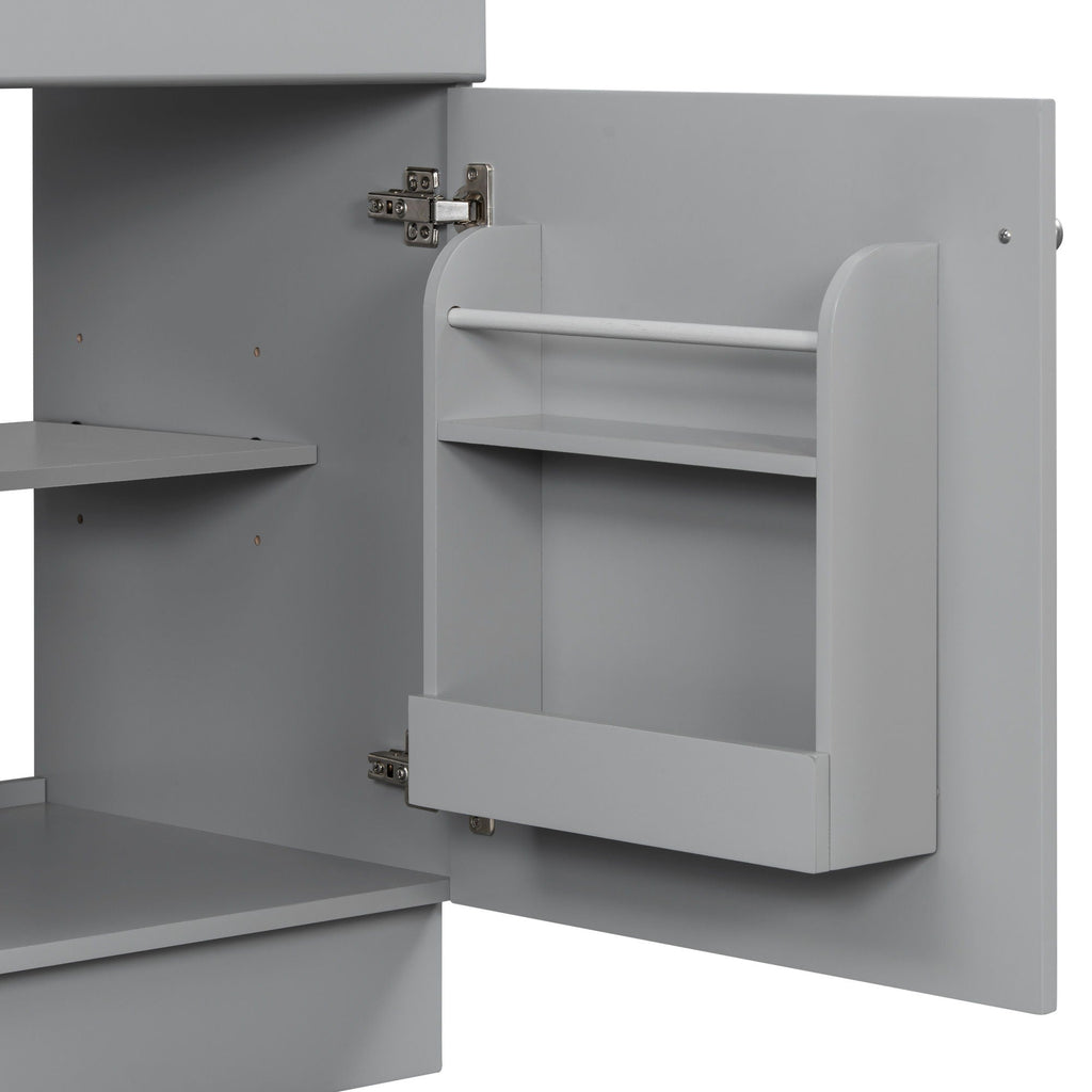 Bathroom Vanity with Sink and Adjustable Shelf - Multiple Colors