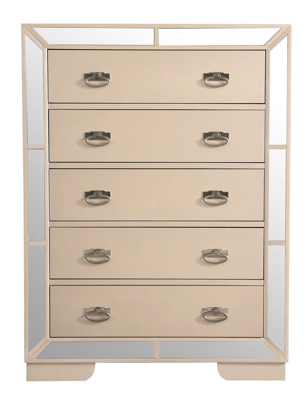 Sleek Contemporary Storage Chest with Ample Storage - Pearl Silver or Beige