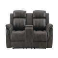 Steban Console Reclining Loveseat with Storage - Gray