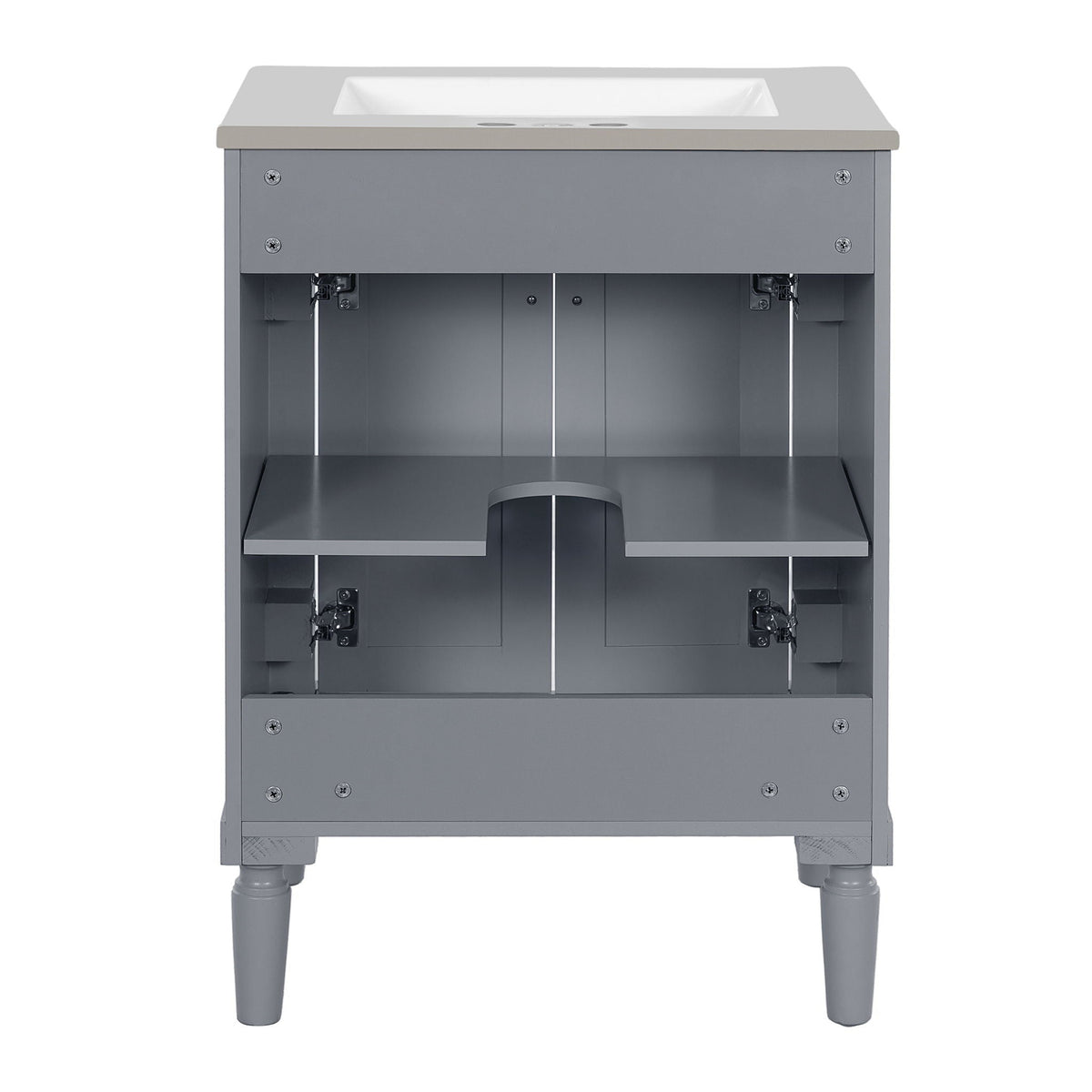 Bathroom Vanity With Top Sink and Two-Tier Storage Cabinet - Multiple Colors